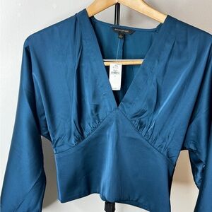 Banana Republic Women's Teal V-Neck Blouse